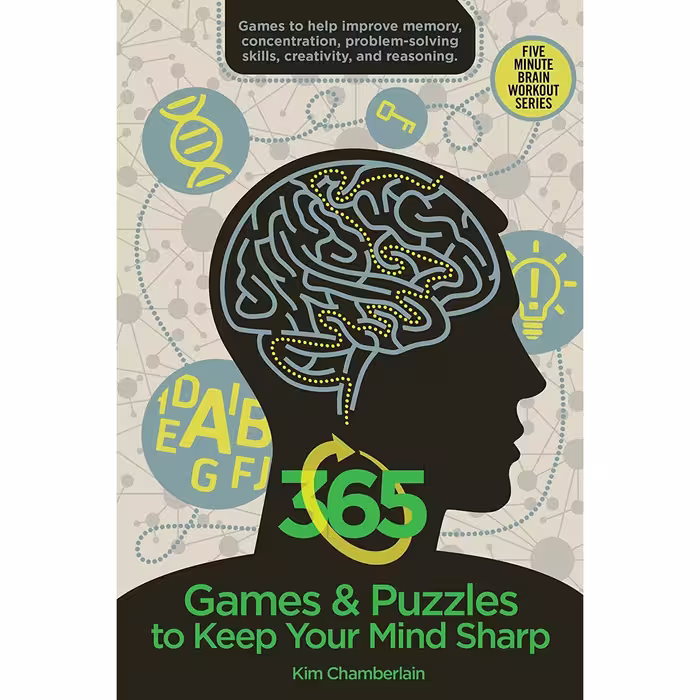 کتاب 365 Games &amp; Puzzles to Keep Your Mind Sharp (Brain Workout) اثر Kim Chamberlain انتشارات Skyhorse Publishing