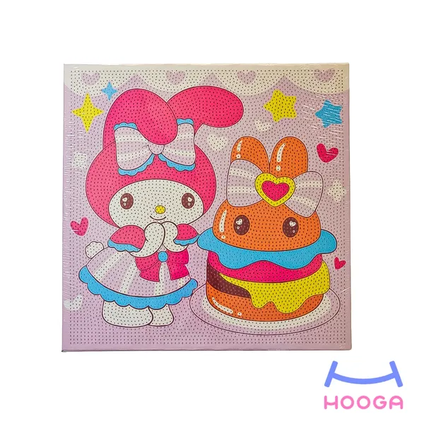 تابلو نقاشی الماسی 30×30 طرح ملودی و همبرگر - هوگا شاپ - فروش انواع محصولات فانتزی