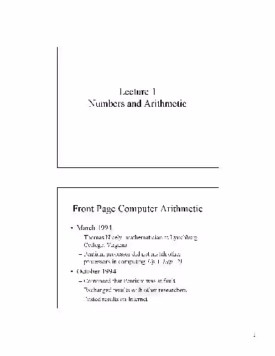 خرید و دانلود نسخه کامل کتاب Computer arithmetic lectures