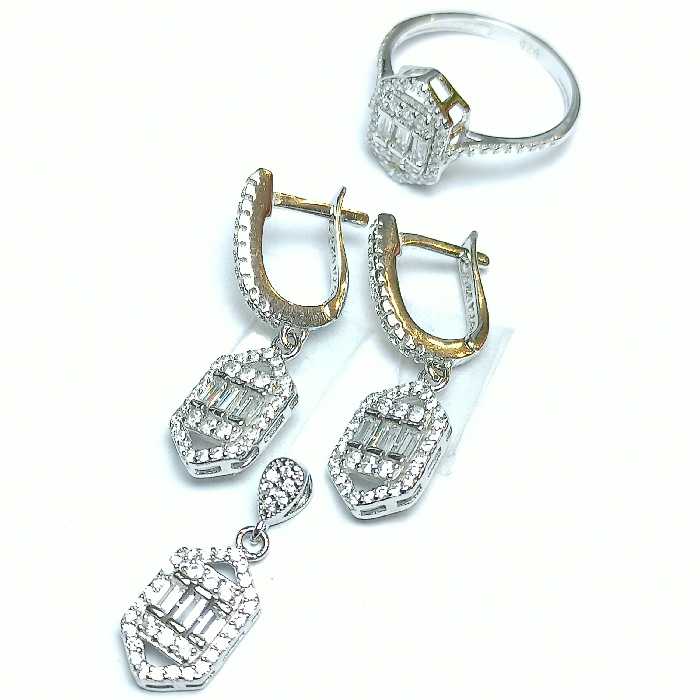 نیم ست نقره جواهری آبکاری رادیوم 26