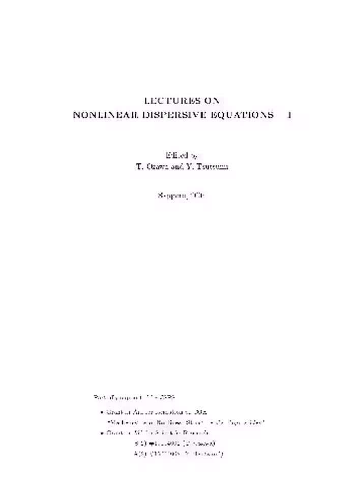 خرید و دانلود نسخه کامل کتاب Lectures on Nonlinear Dispersive Equations