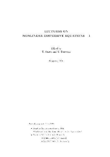 خرید و دانلود نسخه کامل کتاب Lectures on Nonlinear Dispersive Equations
