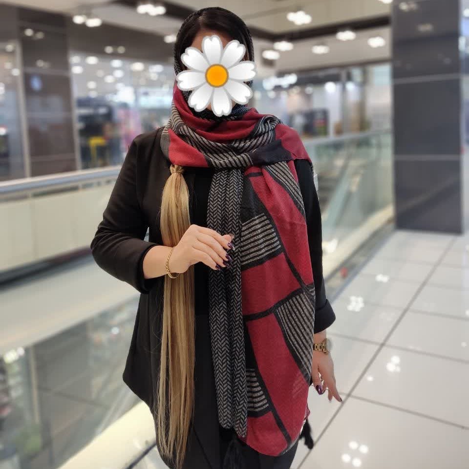 شال نخ پنبه منگوله دار طرح دار دخترانه و زنانه