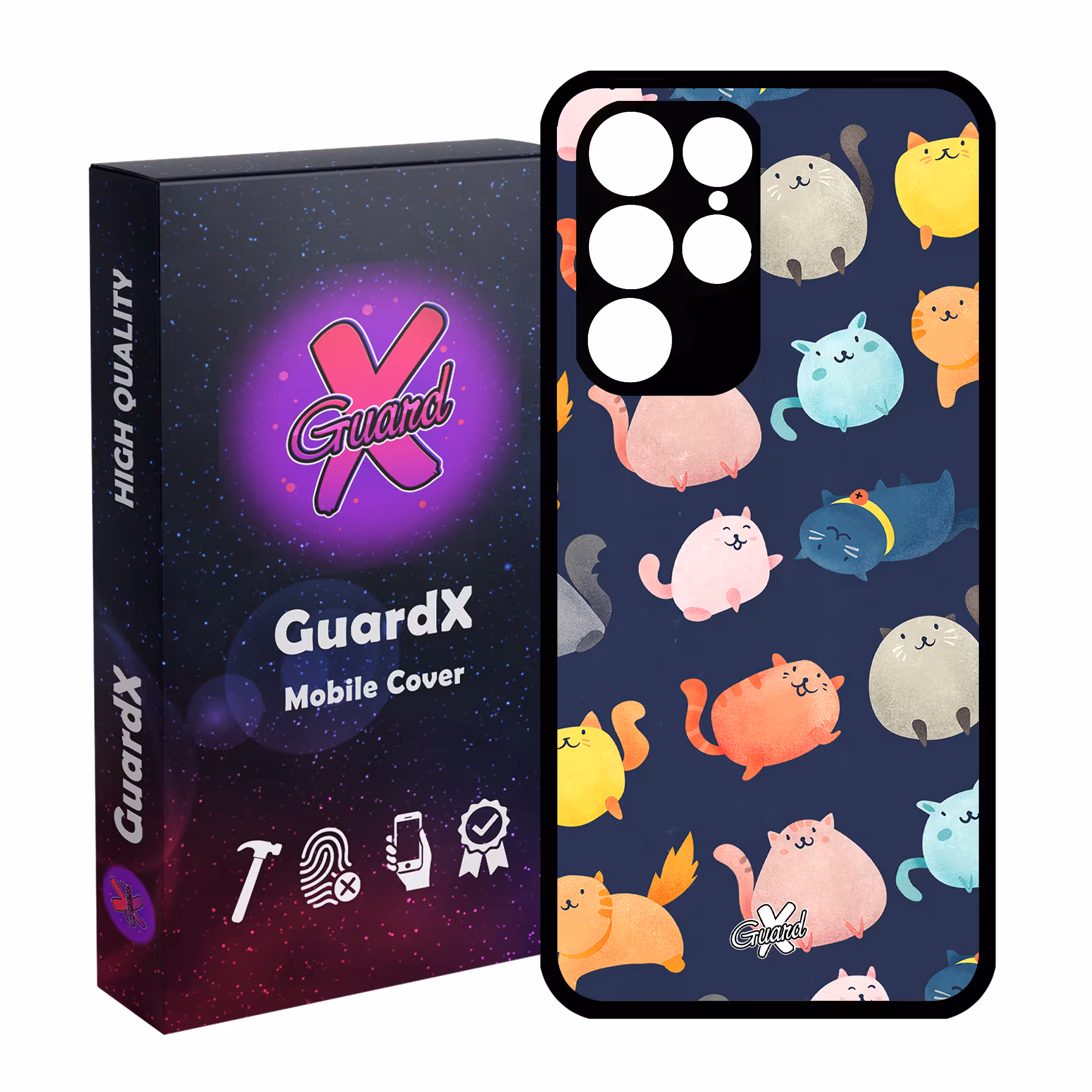 کاور گارد ایکس طرح Cats مدل Glass10173 مناسب برای گوشی موبایل سامسونگ Galaxy S22 Ultra
