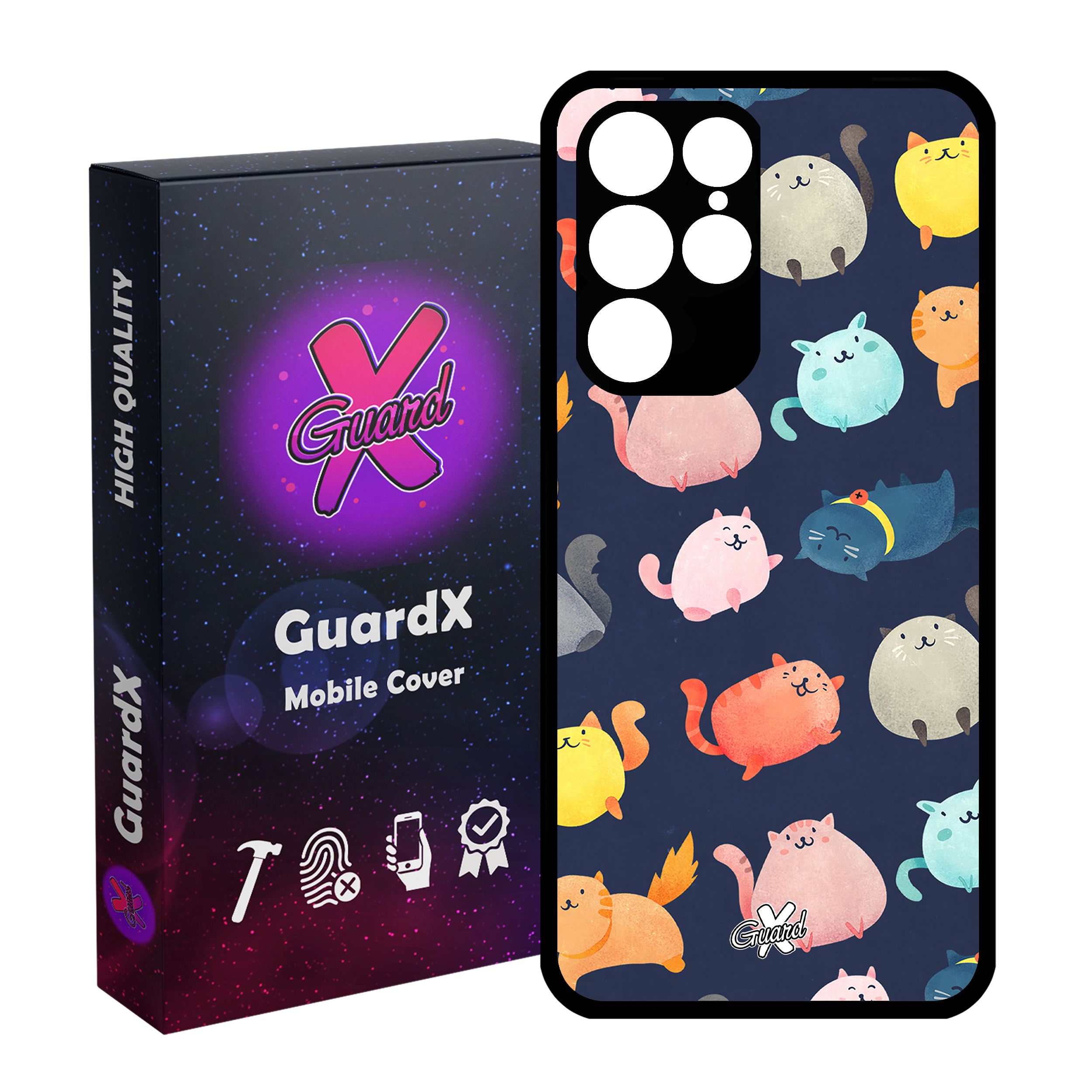 کاور گارد ایکس طرح Cats مدل Glass10173 مناسب برای گوشی موبایل سامسونگ Galaxy S22 Ultra