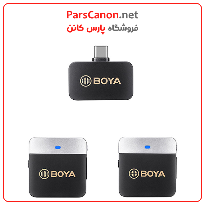 میکروفون بویا مدل BOYA BY-M1V4 2-Person Wireless Microphone System with USB-C Connector for Mobile Devices