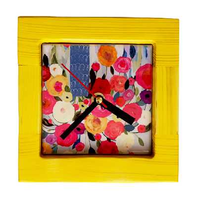 ساعت رومیزی مدل گل و گلدان