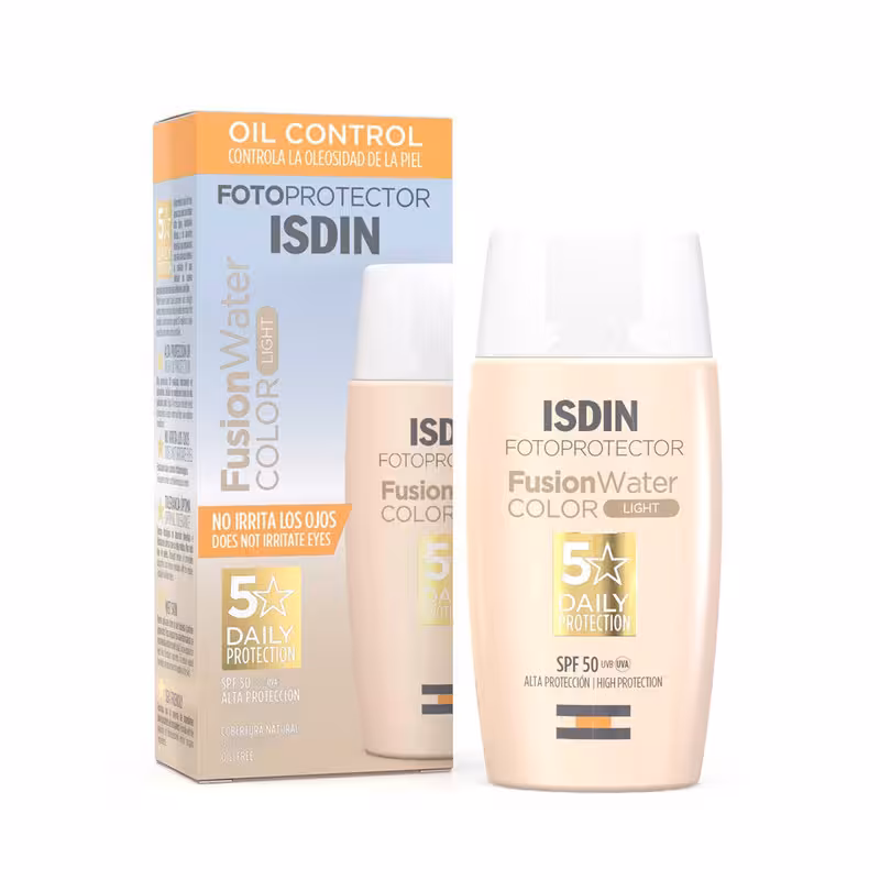 ضد آفتاب رنگی SPF50 فیوژن واتر ISDIN ایزدین (رنگ روشن) LIGHT | حجم 50ml