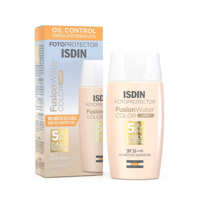 ضد آفتاب رنگی SPF50 فیوژن واتر ISDIN ایزدین (رنگ روشن) LIGHT | حجم 50ml