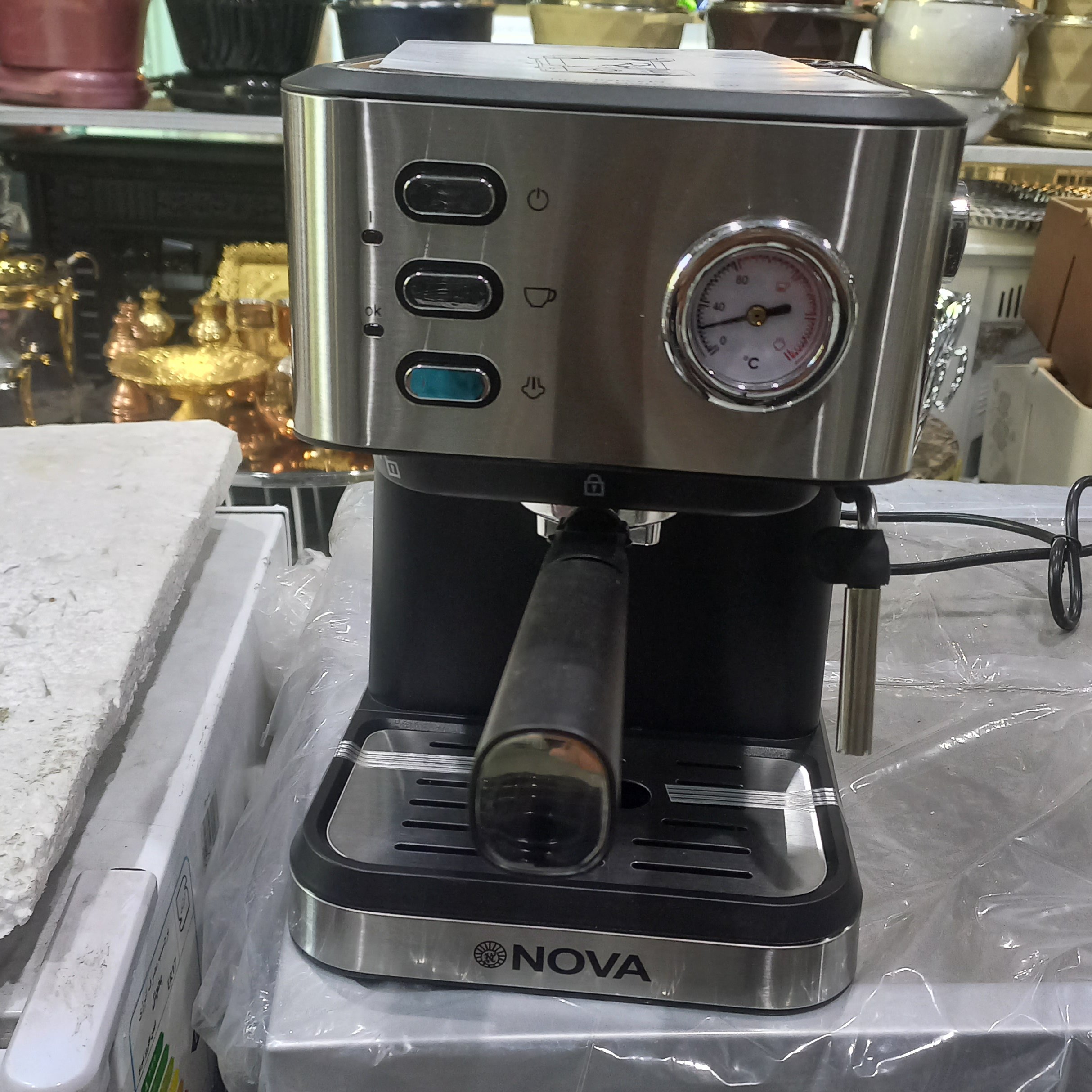 اسپرسو ساز مدل3020نوا عقربه ای 15 بار بدنه استیل 