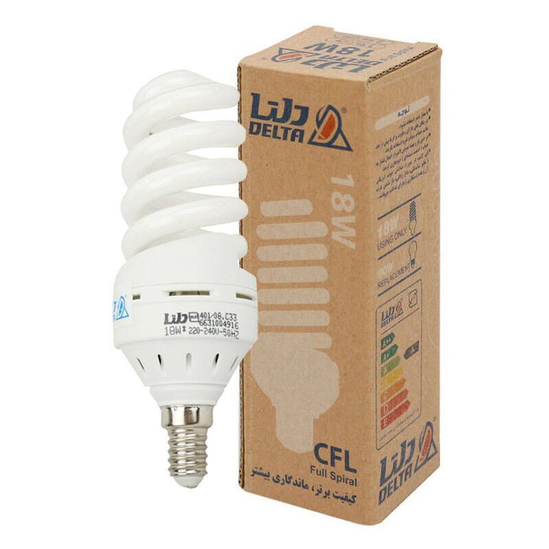 لامپ کم مصرف دلتا Delta Full Spiral E14 18W