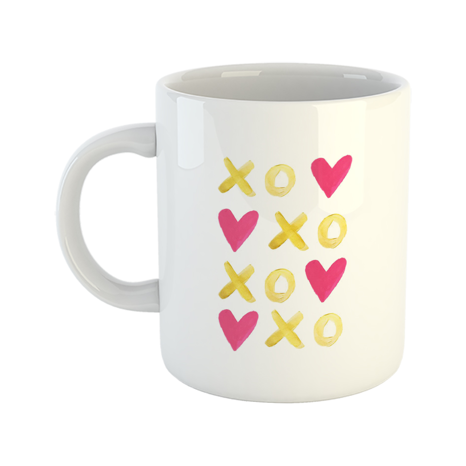 ماگ طرح عشق مدل ایکس او قلبی