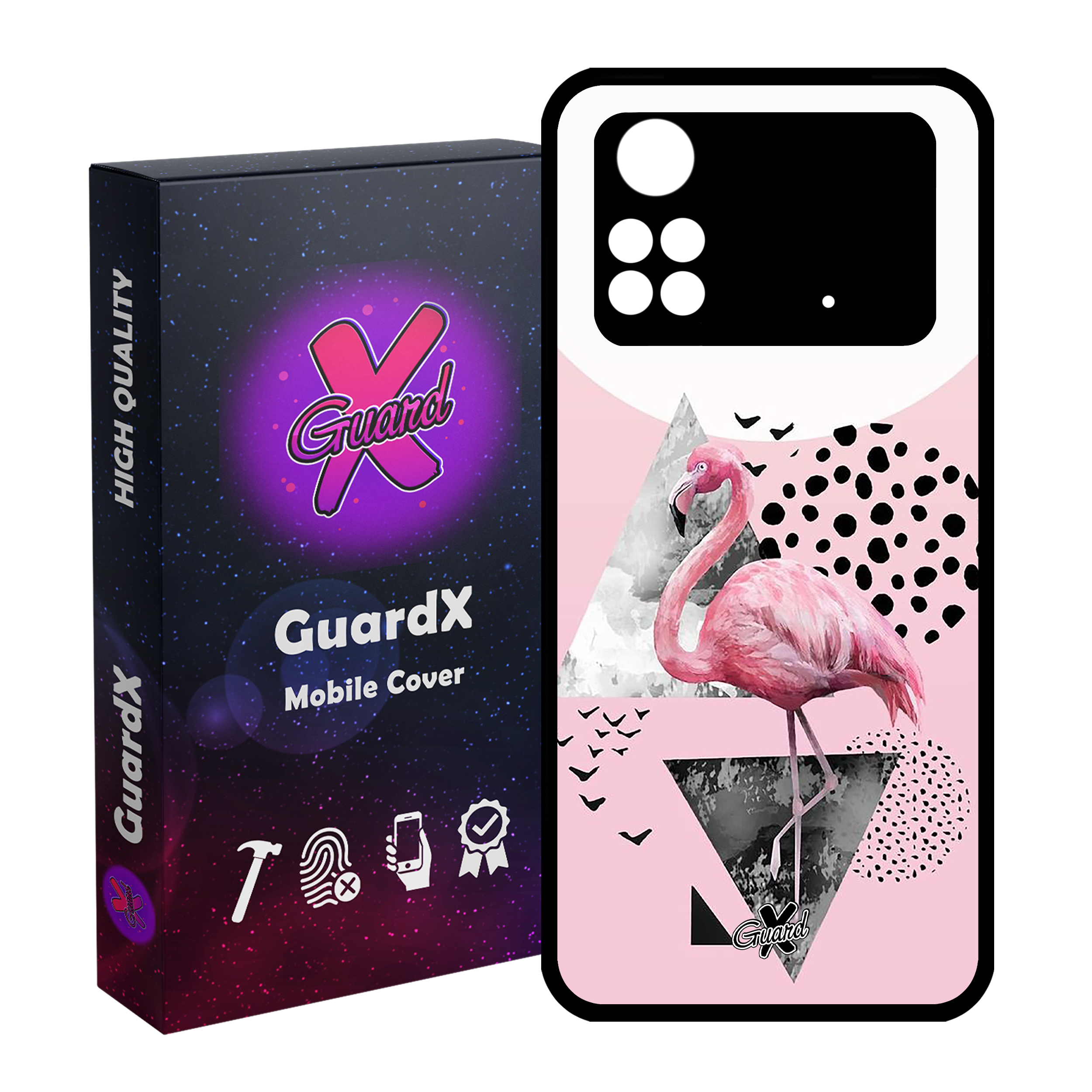 کاور گارد ایکس طرح Flamingo مدل Glass10066 مناسب برای گوشی موبایل شیائومی Poco M4 Pro 4G