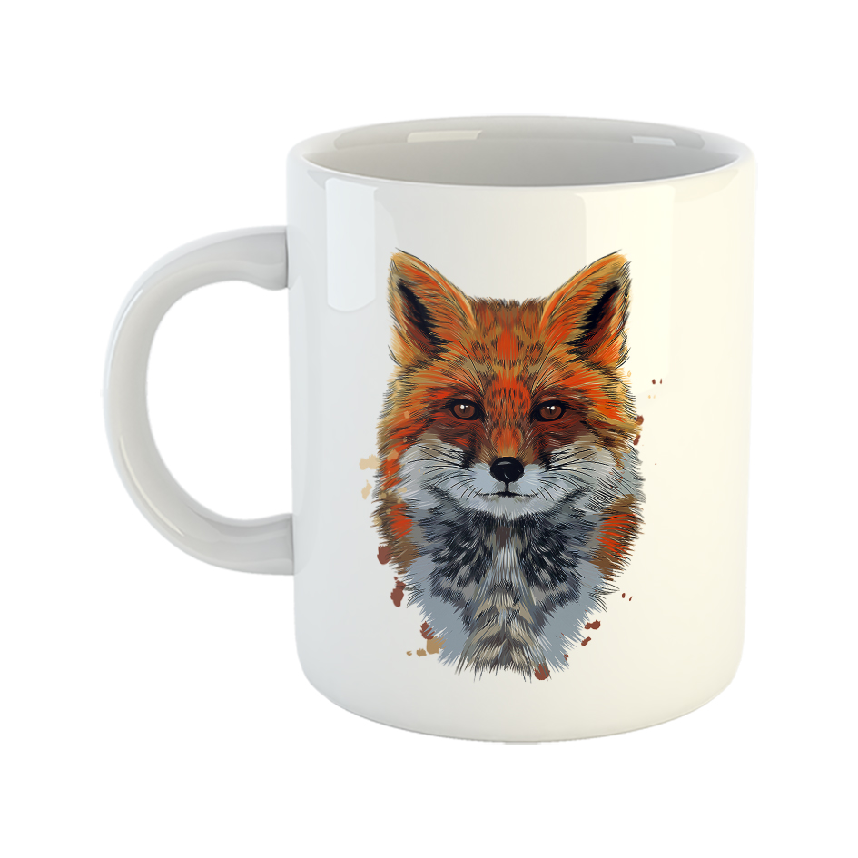 ماگ طرح پرتره روباه مدل آبرنگ