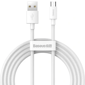 کابل میکرو یو اس بی Baseus Simple Wisdom TZCAMZJ-02 2.1A 1.5m بسته 2 عددی ا Baseus Simple Wisdom TZCAMZJ-02 Micro USB 2.0A 1.5m Cable گارانتی 6 ماهه شرکتی
