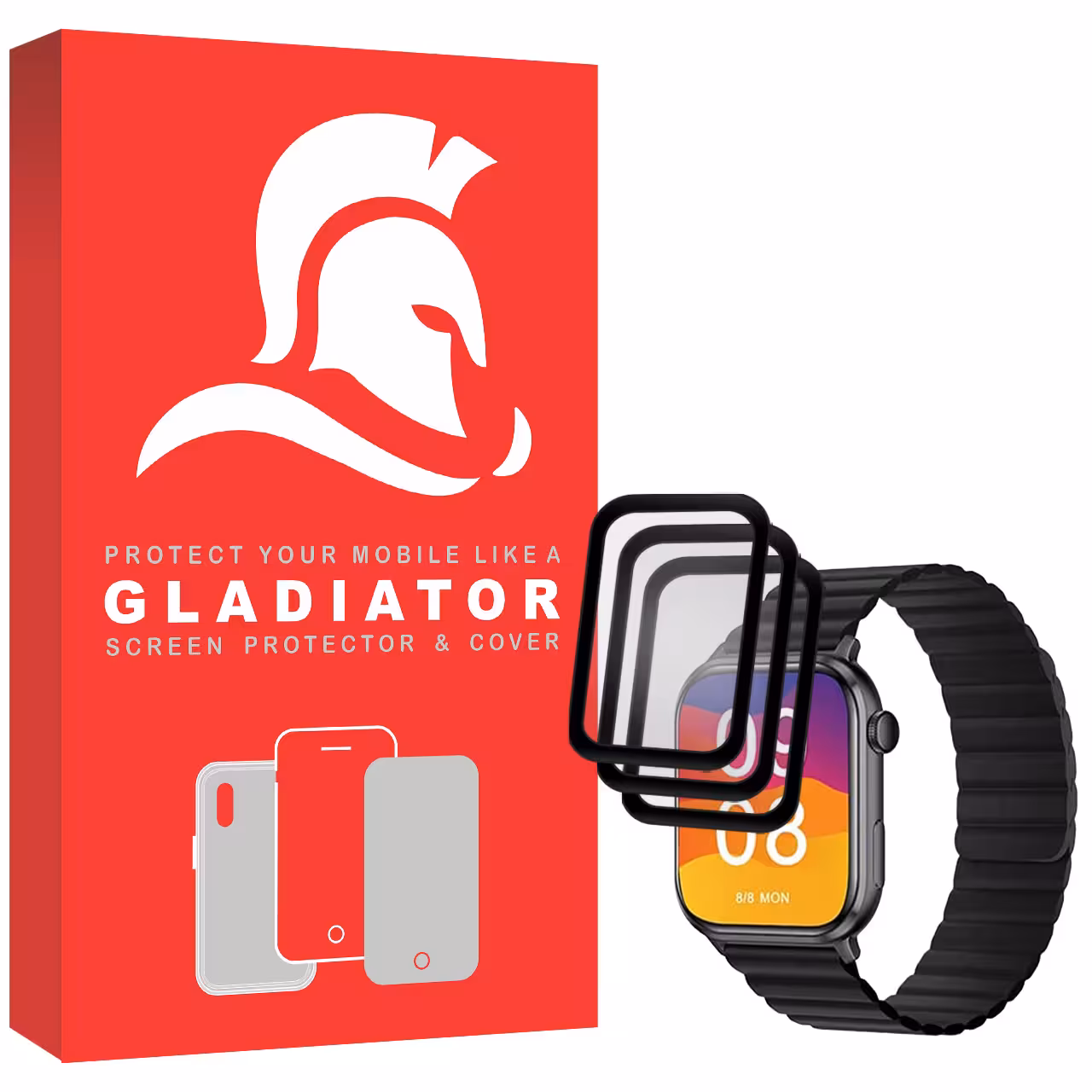 محافظ صفحه نمایش گلادیاتور مدل GWP3000 مناسب برای ساعت هوشمند شیائومی Imilab W02 بسته سه عددی