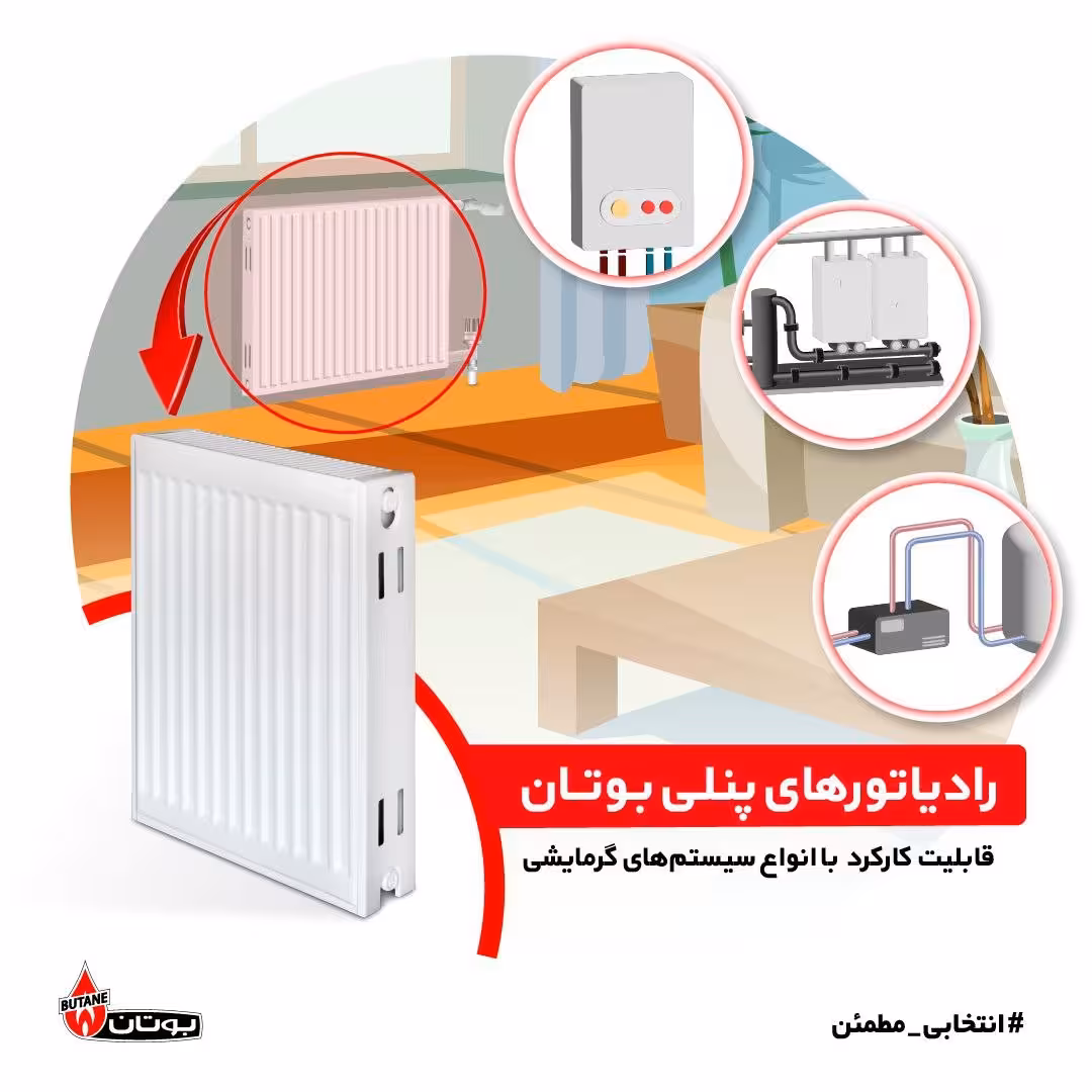 رادیاتور پنلی 140 سانتی بوتان (ارسال با باربری و پس کرایه ) 