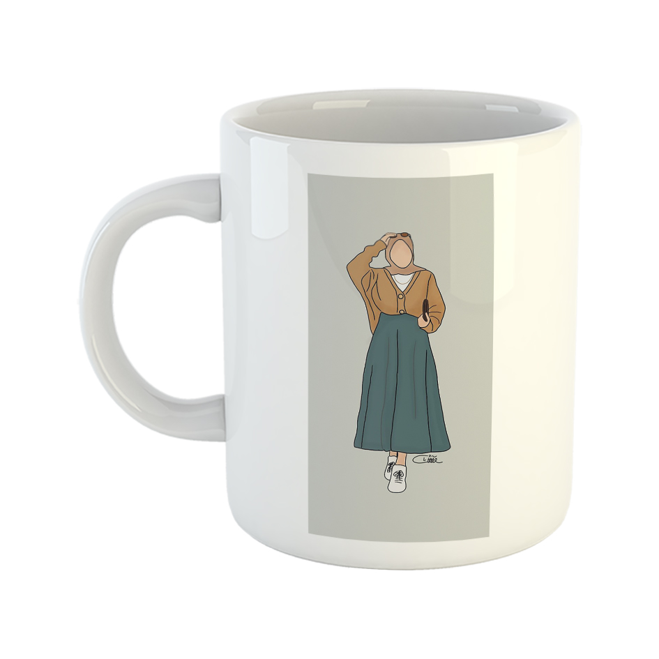 ماگ طرح حجاب مدل دختر باحجاب H3