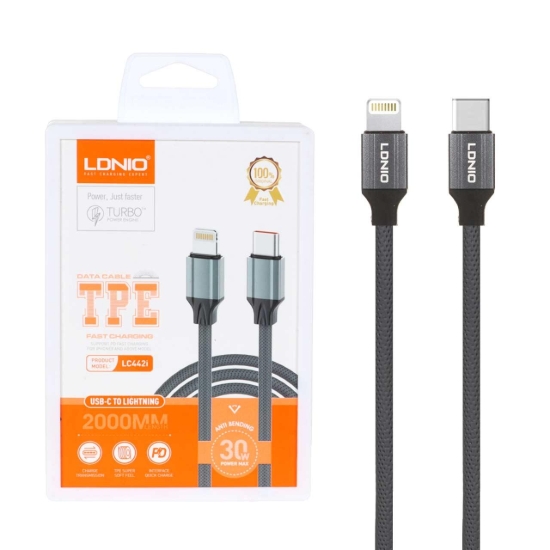 کابل تبدیل USB-C به لایتنینگ الدینیو مدل LC442i طول 2 متر