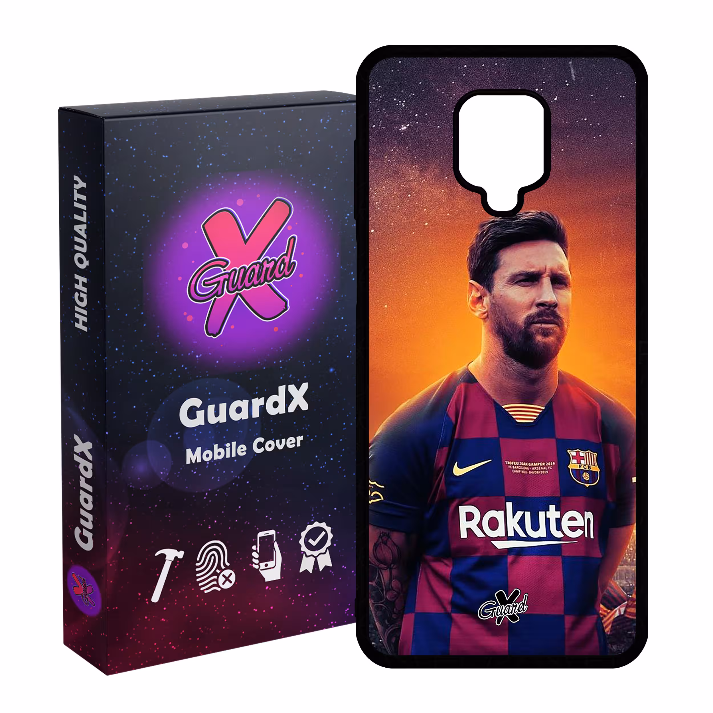 کاور گارد ایکس طرح Messi مدل Glass10123 مناسب برای گوشی موبایل شیائومی Redmi Note 9S / Note 9 Pro / Note 9 Pro Max
