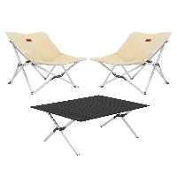 ست میز و صندلی کمپ نود کمپینگ بزرگ آلومینیوم 2 اردوگاه 3 مجموعه قطعه TuruncuFil