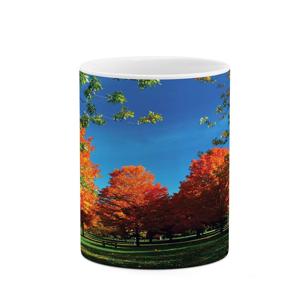 ماگ طرح منظره پاییزی مدل mug03900