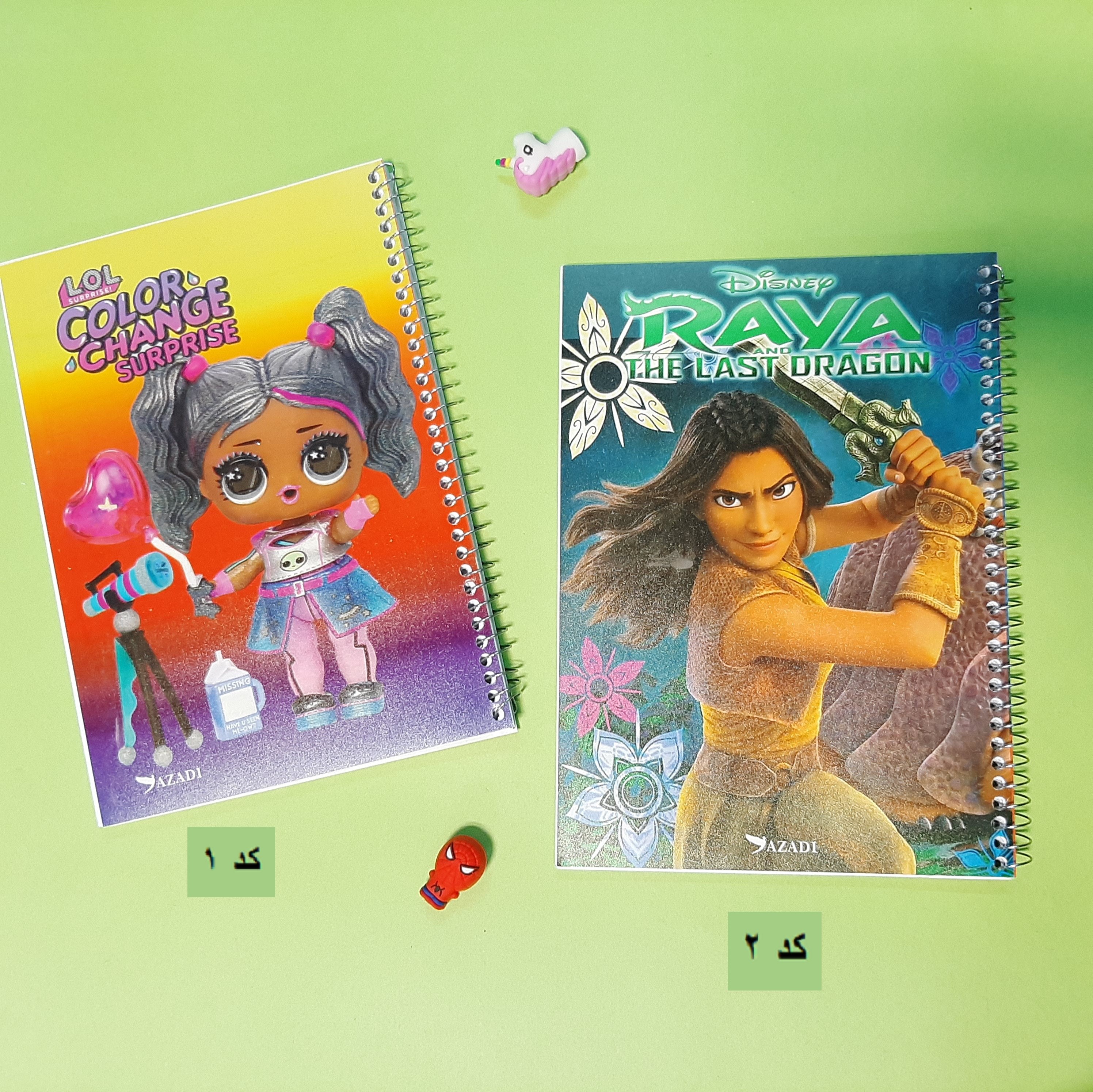 دفتر 80 برگ جلد طلقی فنری عروسکی 