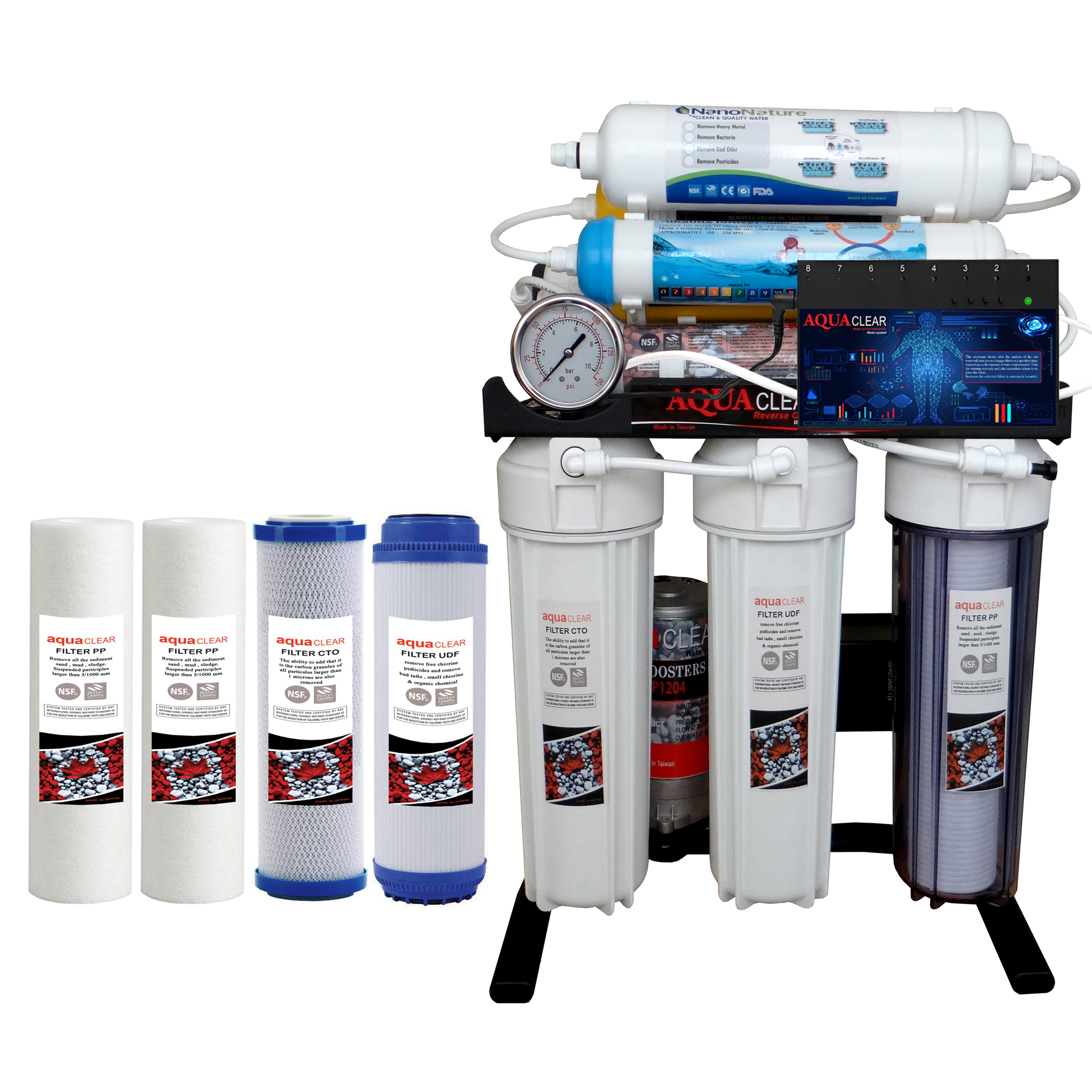  دستگاه تصفیه کننده آب آکوآکلیر مدل BLACK RADIX - A2450 به همراه فیلتر بسته 4 عددی