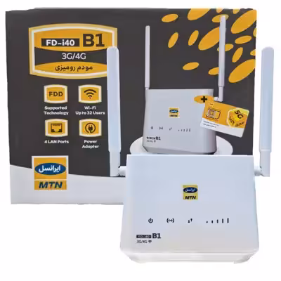 مودم 4G LTE ایرانسل مدل i40 B1 به همراه سیم کارت و 60 گیگابایت اینترنت 3 ماهه