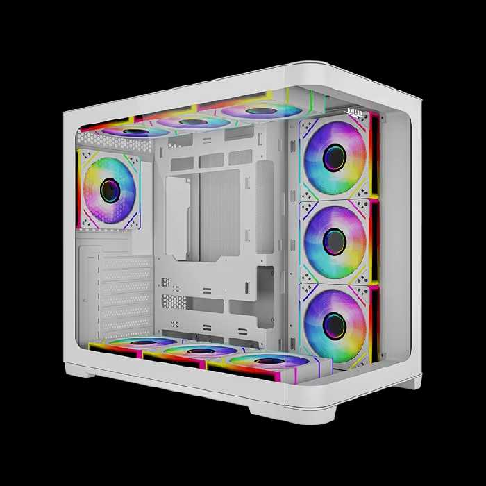 کیس کامپیوتر اوست GT-AQ18-MW | طراحی گیمینگ و خنک‌سازی پیشرفته