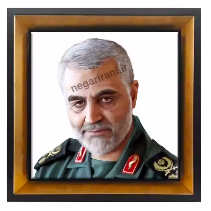 تابلو کاشی نقاشی حاج قاسم سلیمانی مدل 2ZG10