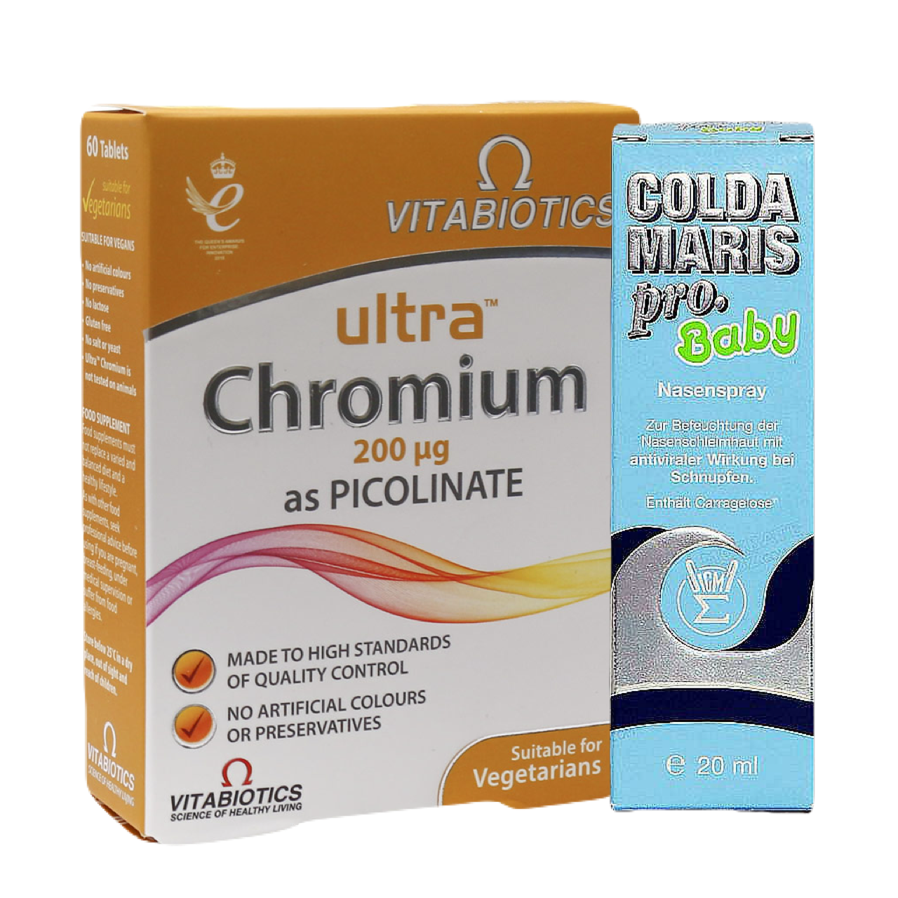 پکیج اولترا کروم ویتابیوتیکس و اسپری بینی بی بی کلدا ماریس