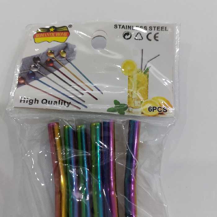 قاشق شربت خوری رومانتیک هوم مدل هولوگرامی  بسته 6 عددی