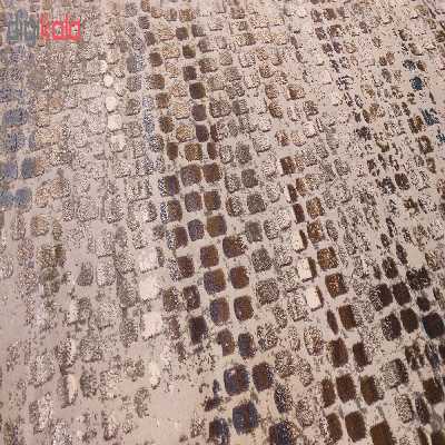 فرش ماشینی زمرد مشهد طرح پتینه کد TA121 زمینه طوسی