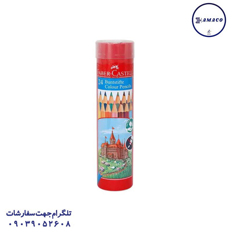 مداد رنگی 24 استوانه فابرکاستل