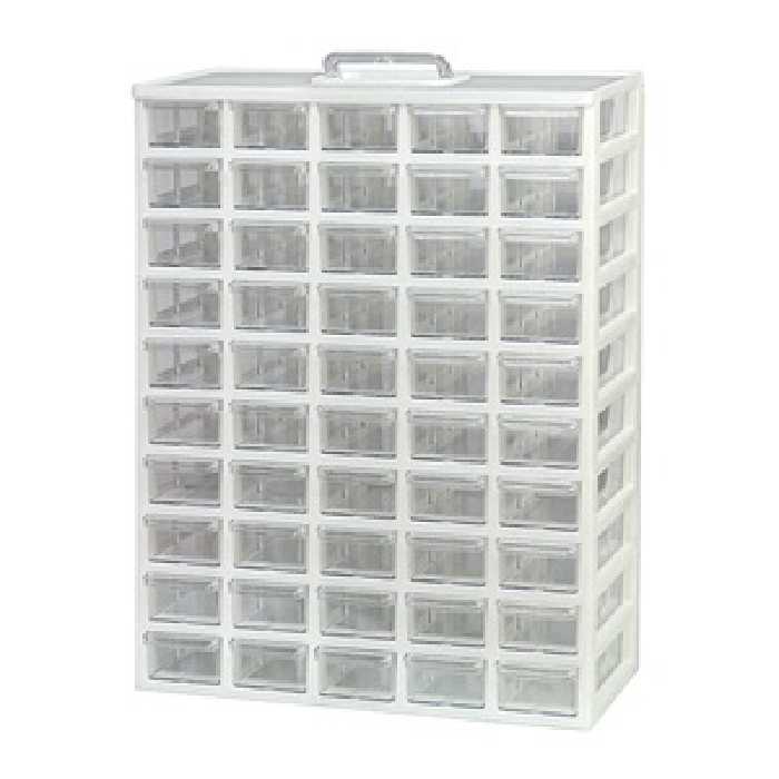 جعبه قطعات 50 کشو کوچک مرغوب رنگ سفید