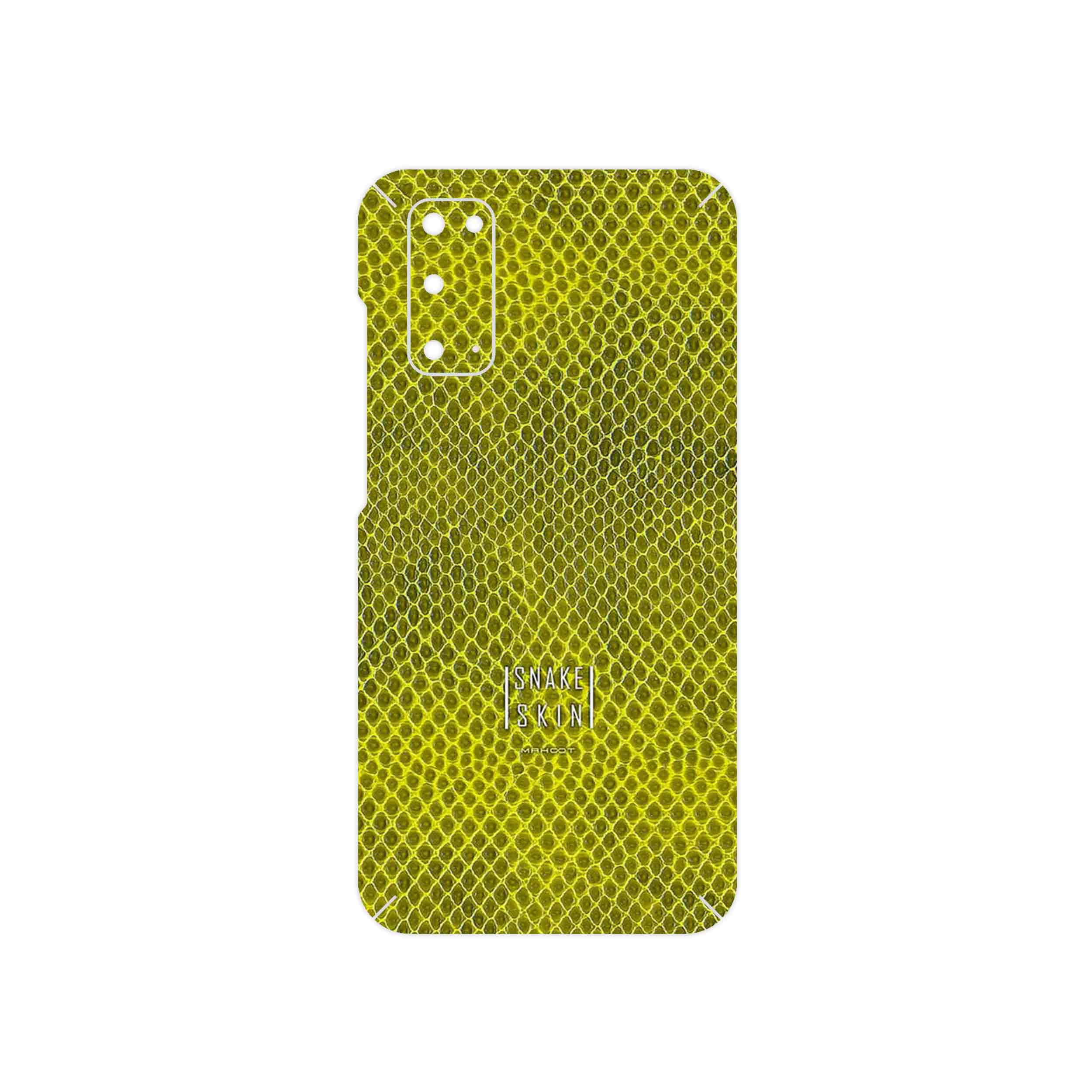 برچسب پوششی ماهوت مدل Yellow Snake Skin مناسب برای گوشی موبایل سامسونگ Galaxy S20