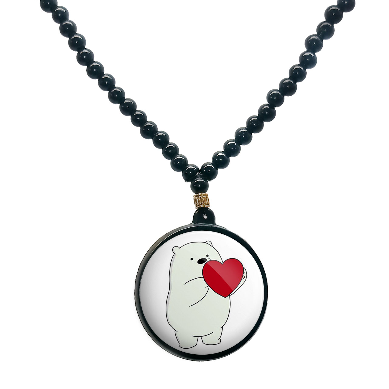 گردنبند پرمانه طرح خرس‌های کله‌فندقی کد pmd.10212 مدل دو طرفه