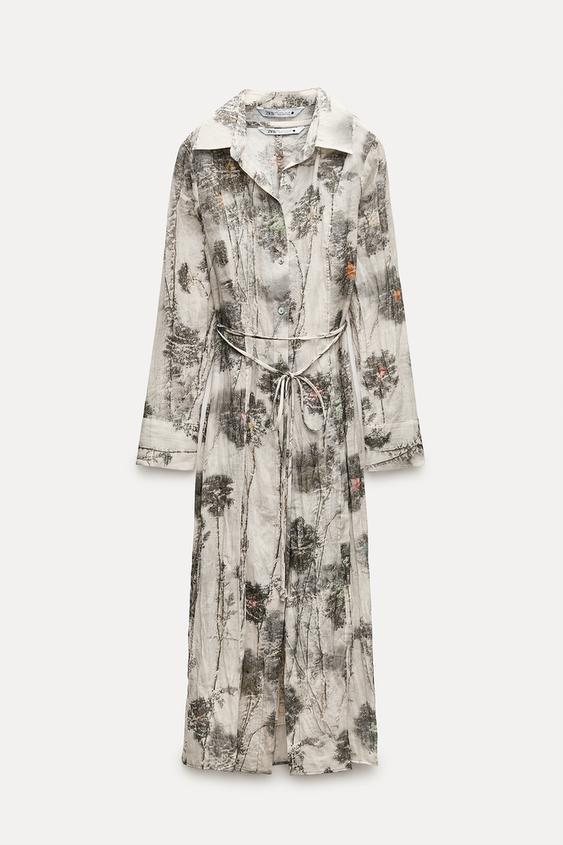 پیراهن زنانه کالکشن ZW زارا PRINTED DRESS | تهران زارا TehranZara