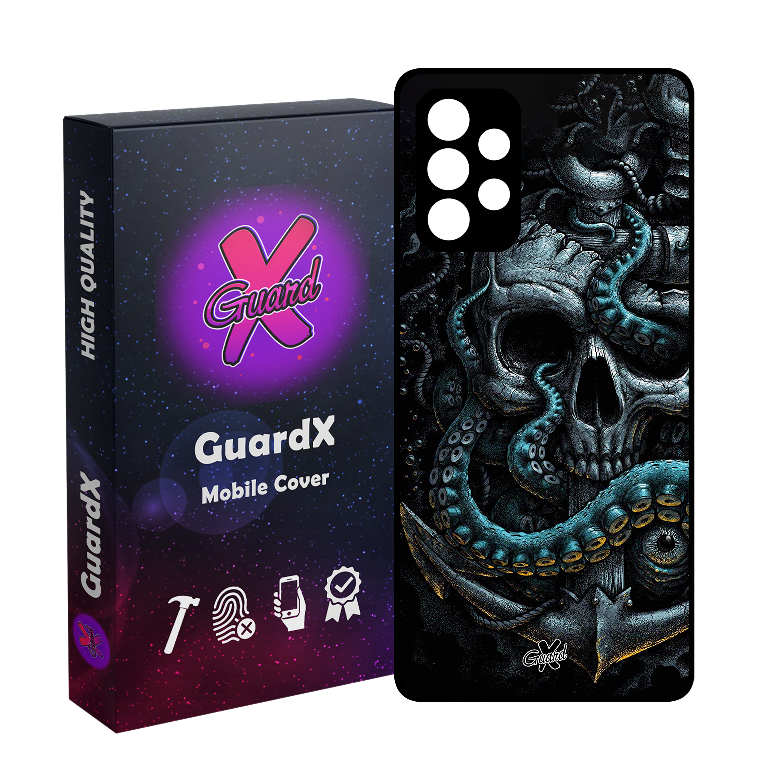 کاور گارد ایکس طرح جمجمه مدل Glass10563 مناسب برای گوشی موبایل سامسونگ Galaxy A73