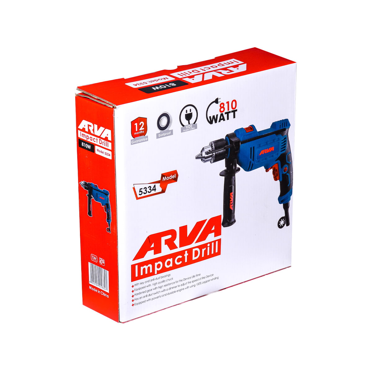 دریل چکشی 810 وات 13 میلیمتری آچاری مدل 5334 آروا