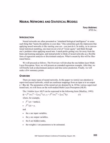 خرید و دانلود نسخه کامل کتاب Neural Networks and Statistical Models
