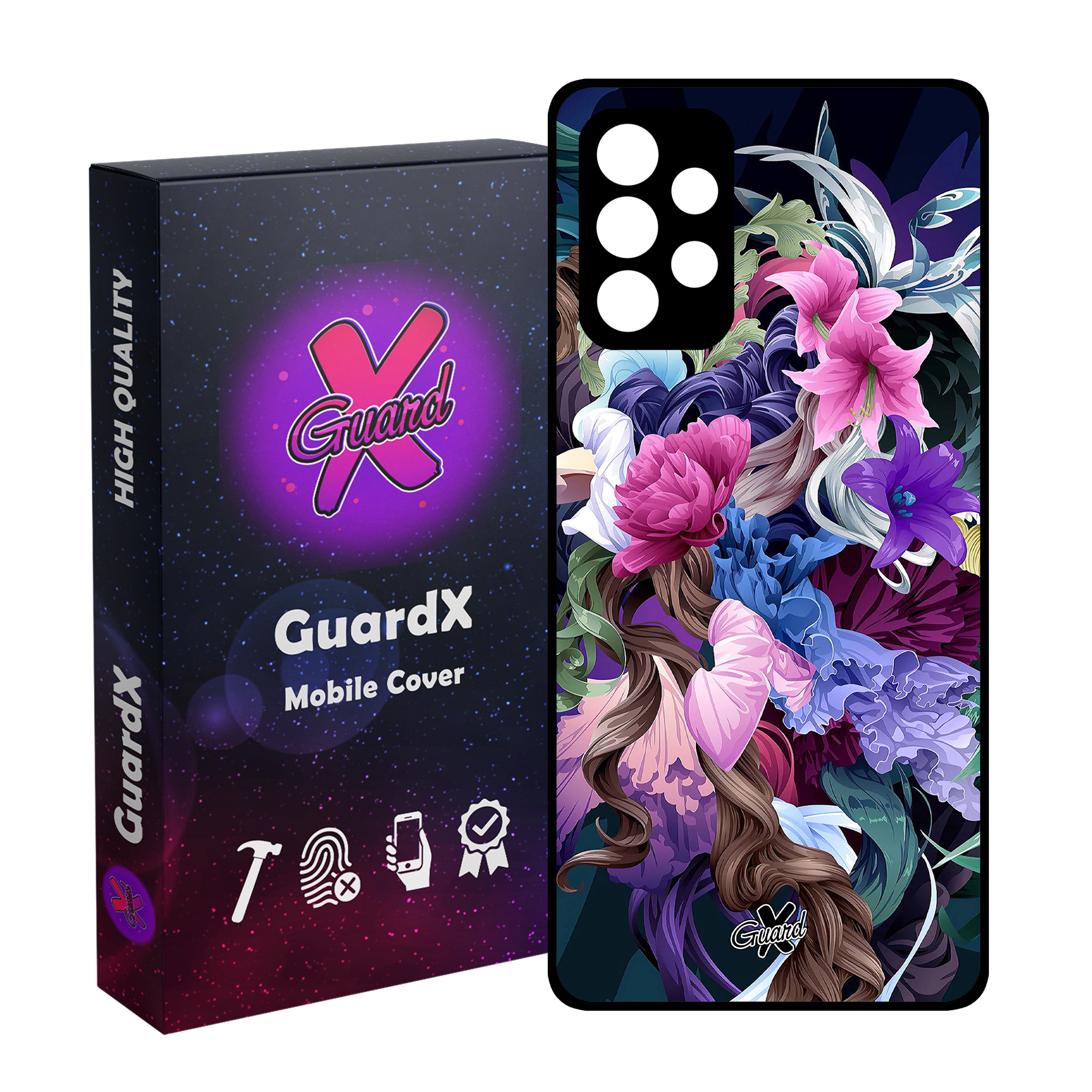 کاور گارد ایکس طرح Flower مدل Glass10172 مناسب برای گوشی موبایل سامسونگ Galaxy A32 4G