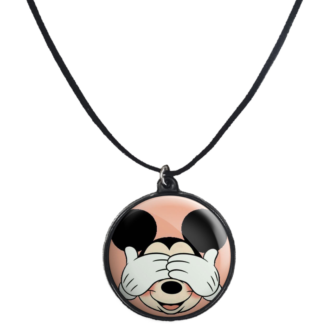 گردنبند پرمانه طرح میکی موس کد pmb.12954 مدل دو طرفه