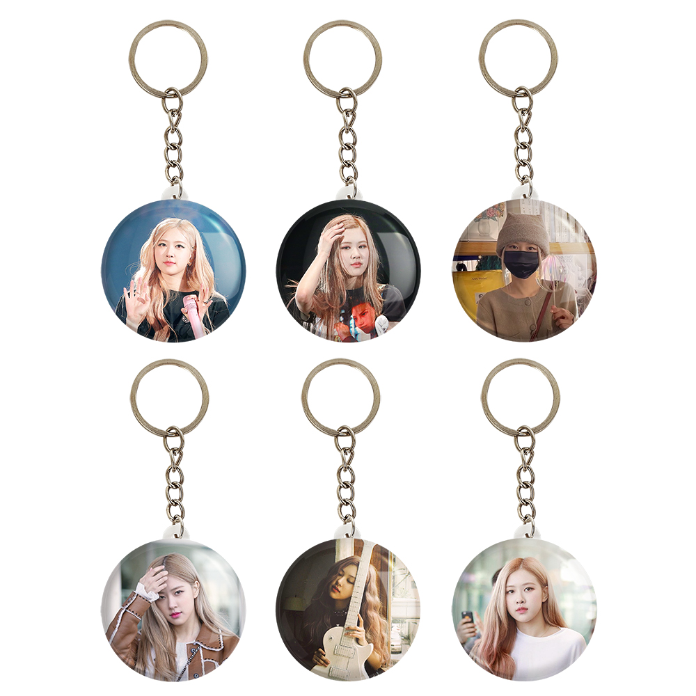 جاکلیدی خندالو مدل رزی بلک پینک کد 701B مجموعه 6 عددی