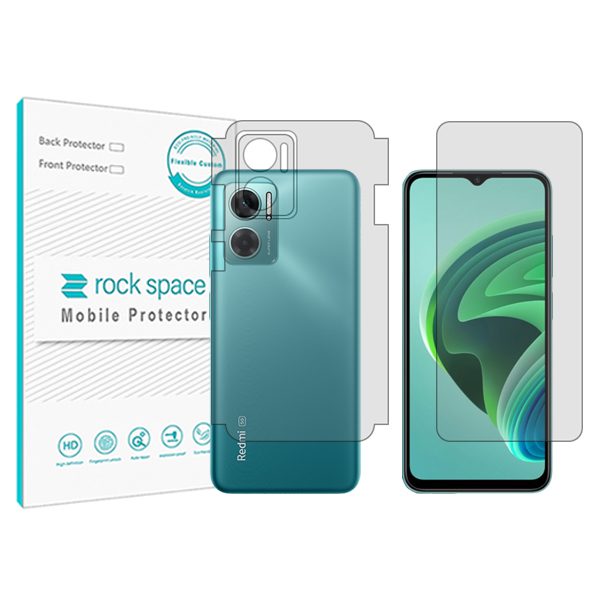 گلس محافظ صفحه نمایش و پشت گوشی شیائومی Redmi 10 5G مدل نانو هیدروژل شفاف برند راک اسپیس کد MS