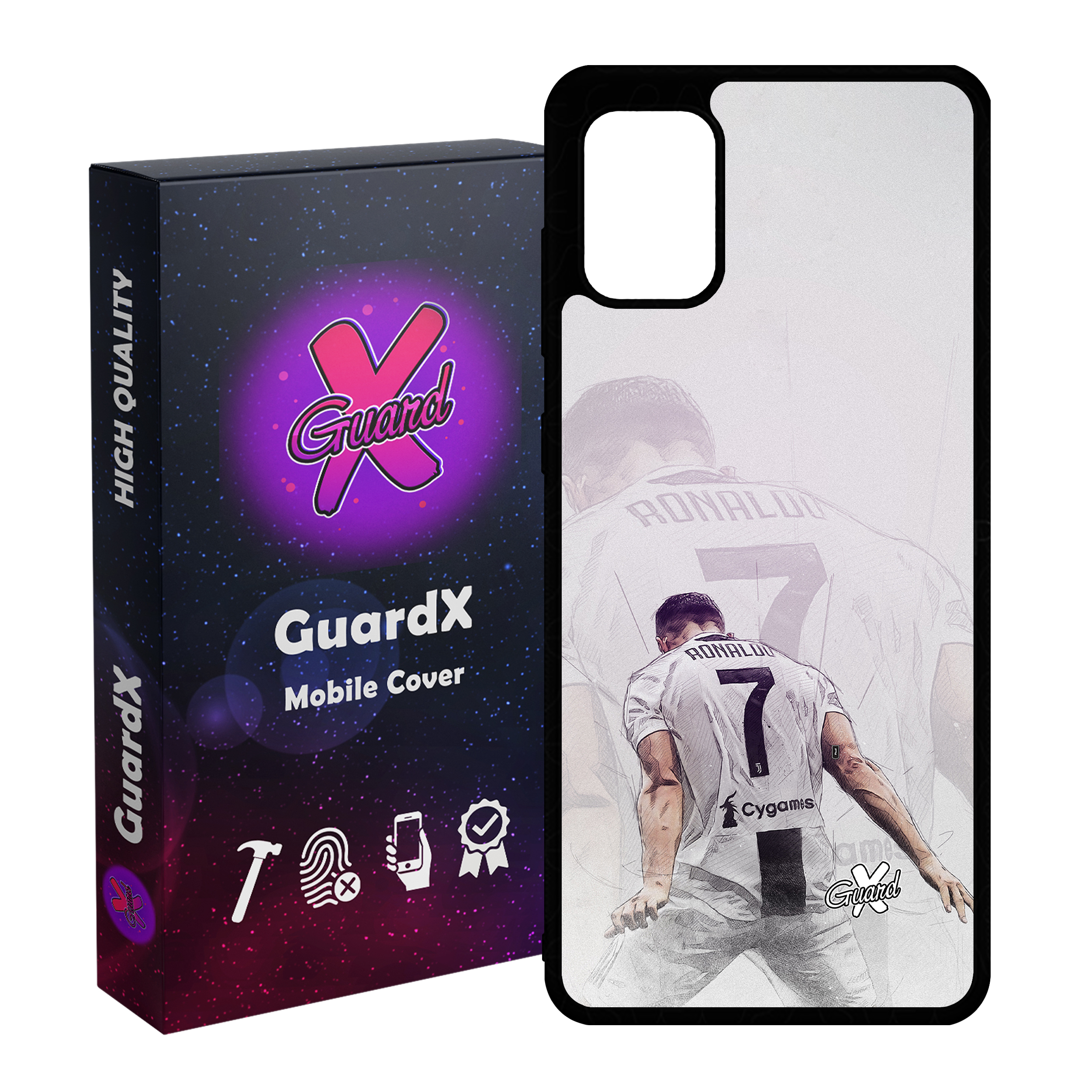 کاور گارد ایکس طرح CR7 مدل Glass10189 مناسب برای گوشی موبایل سامسونگ Galaxy A51
