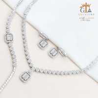 سرویس نقره زنانه مدل امرالد کات برای عروس عیار 925 کد 11225