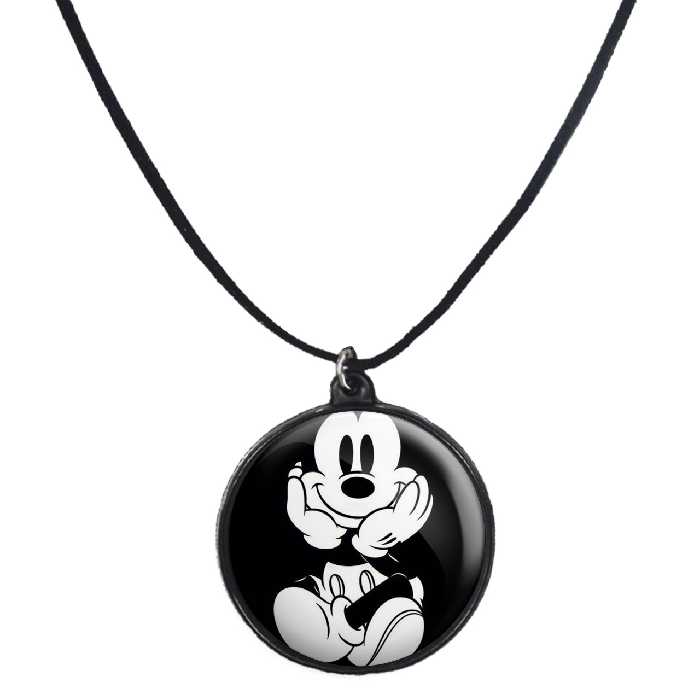 گردنبند پرمانه طرح میکی موس کد pmb.12867 مدل دو طرفه