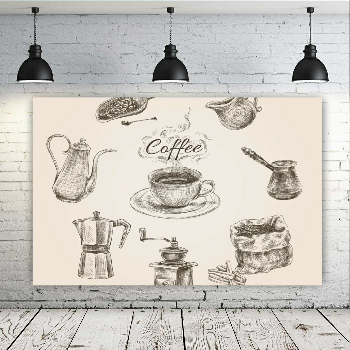 تابلو بوم طرح قهوه و منو قهوه مدل SDB1918